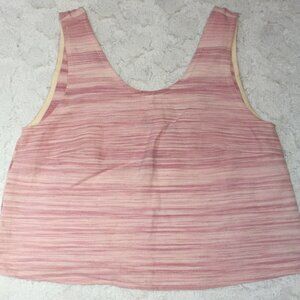 New Origen Textil Womens Medium Pink Loom-Woven Cotton Tank Top Space Dye Casual